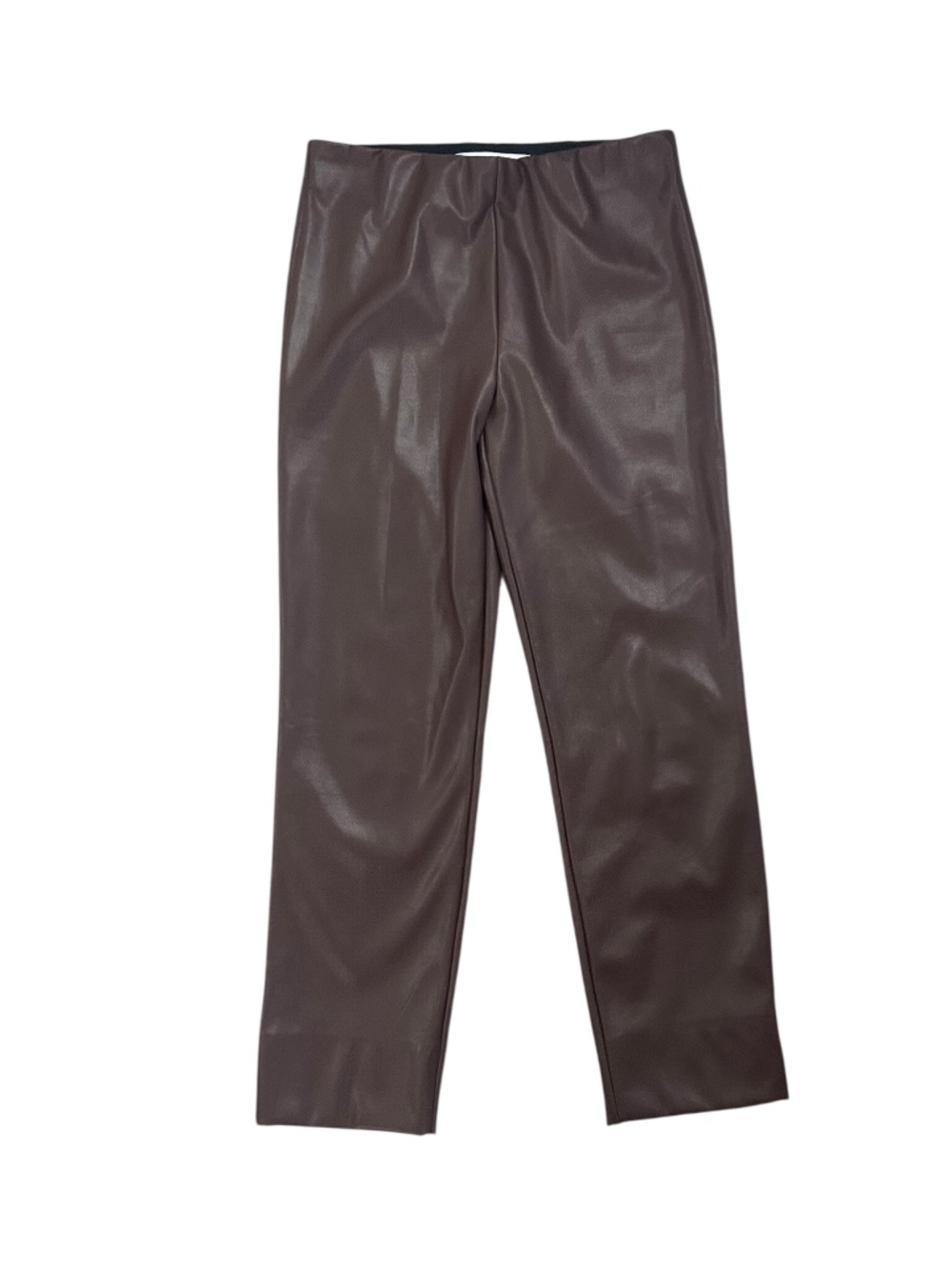 Gretchen Scott Leatherette Gripeless Pull-On Pants Espresso Brown Size S